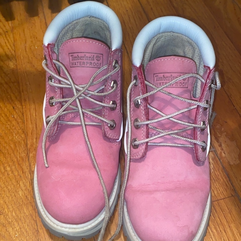 Pink Timberland boots